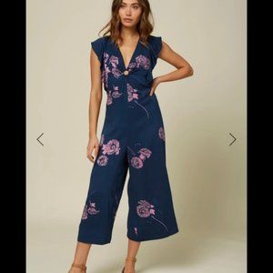 O'Neill  Nolas V-Neck Crop Palazzo Jumpsuit